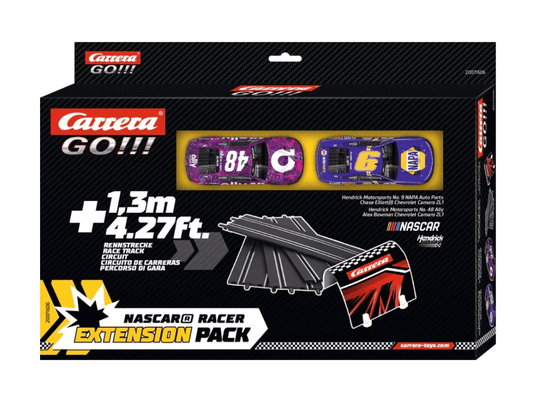 Carrera GO!!! | Track & Cars Extension Pack | NASCAR Racer | 71606 | 1/43 Slot Car Track
