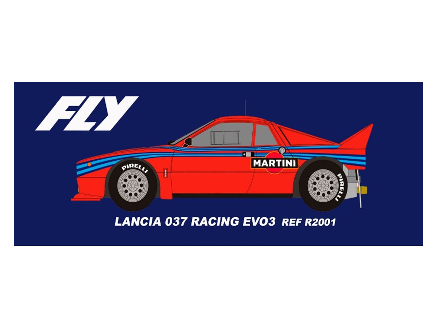 Fly | Lancia Rally 037 | Martini Racing Red | EVO3 Racing | R2001R1 | 1/32 Slot Car