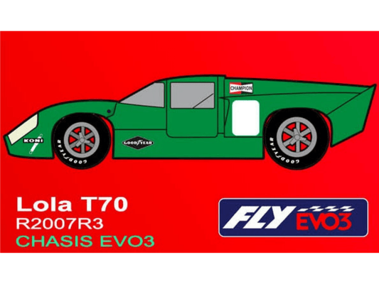Fly | Lola T70 Mk IIIB | Green | EVO3 Racing | R2007R3 | 1/32 Slot Car