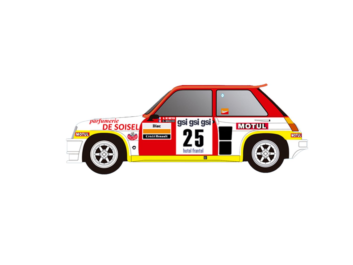 Fly | Renault 5 Turbo | 25 Parfumerie de Soisel | Dirt Effect | E2122AR | 1/32 Slot Car