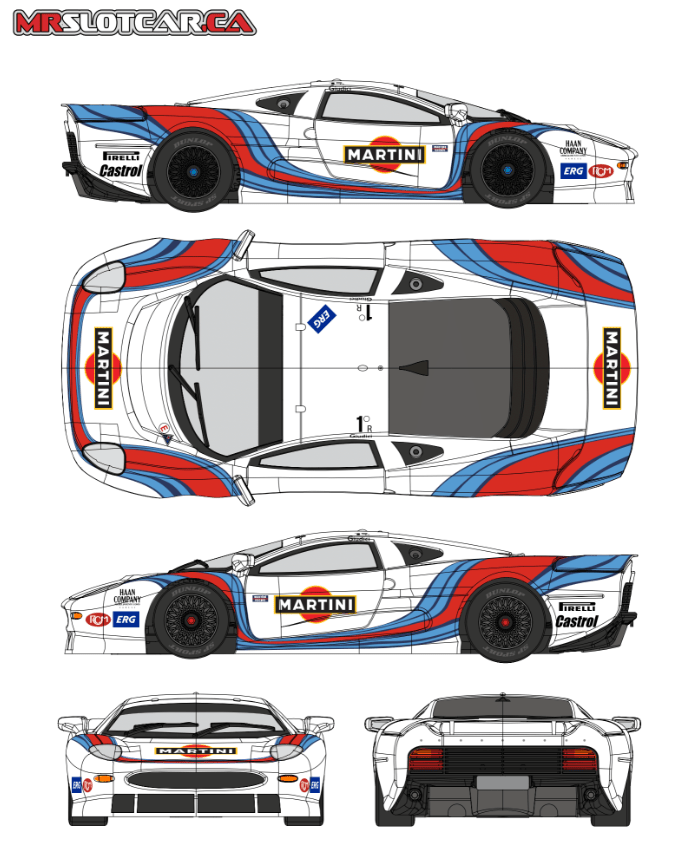 MR Slotcar - Jaguar XJ220 GT - #11 Martini - Italian Supercars GT 1993 - MR1084