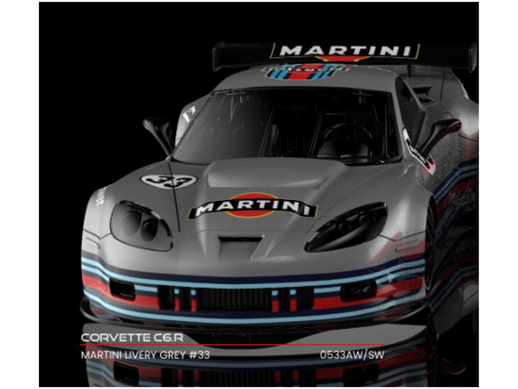 NSR | Chevrolet Corvette C6.R | #33 Martini - Grey | PRE - ORDER - 0533AW Anglewinder