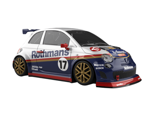 NSR | Fiat 500 Abarth | 17 Rothmans | 0609SW | 1/32 Slot Car