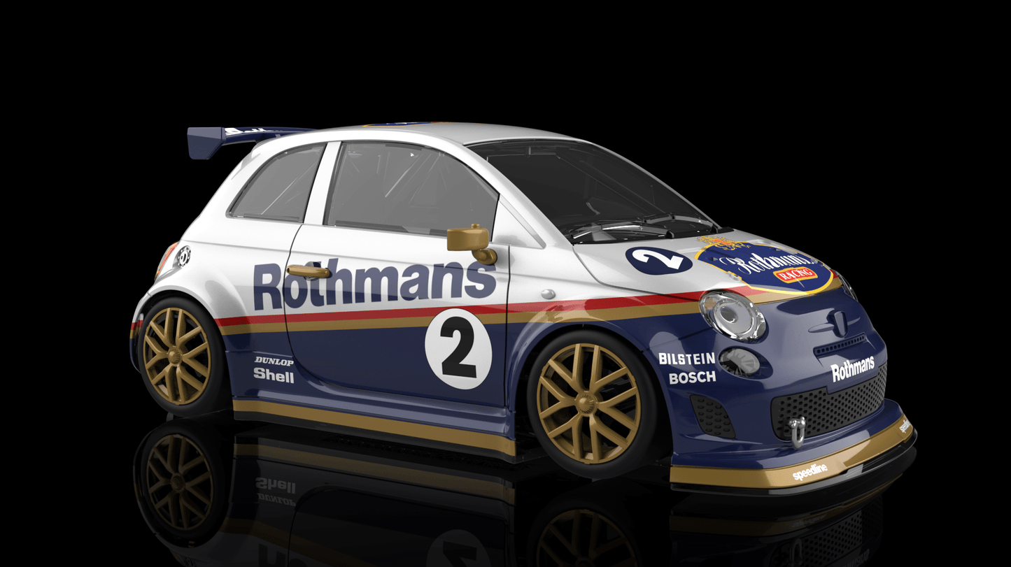 NSR | Fiat 500 Abarth | 2 Rothmans | 0608SW | 1/32 Slot Car