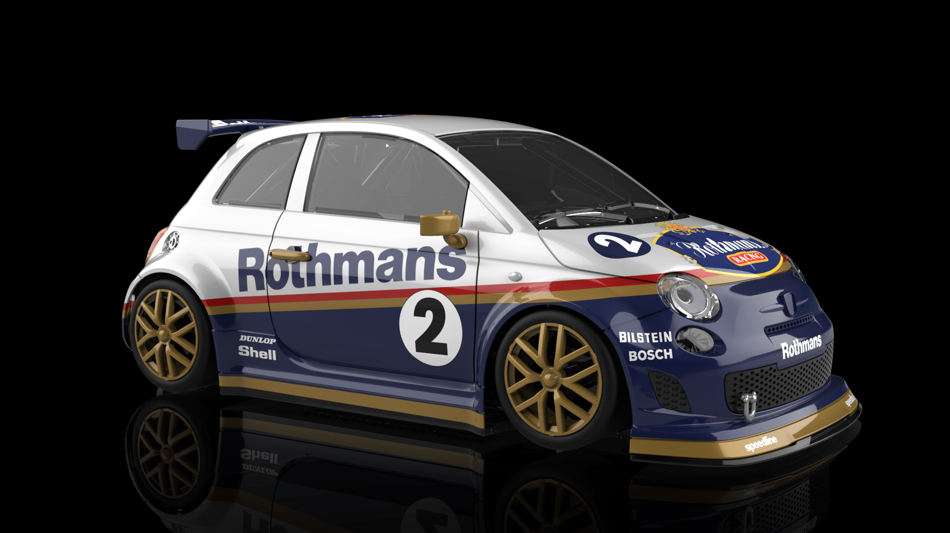 NSR | Fiat 500 Abarth | 2 Rothmans | 0608SW | 1/32 Slot Car
