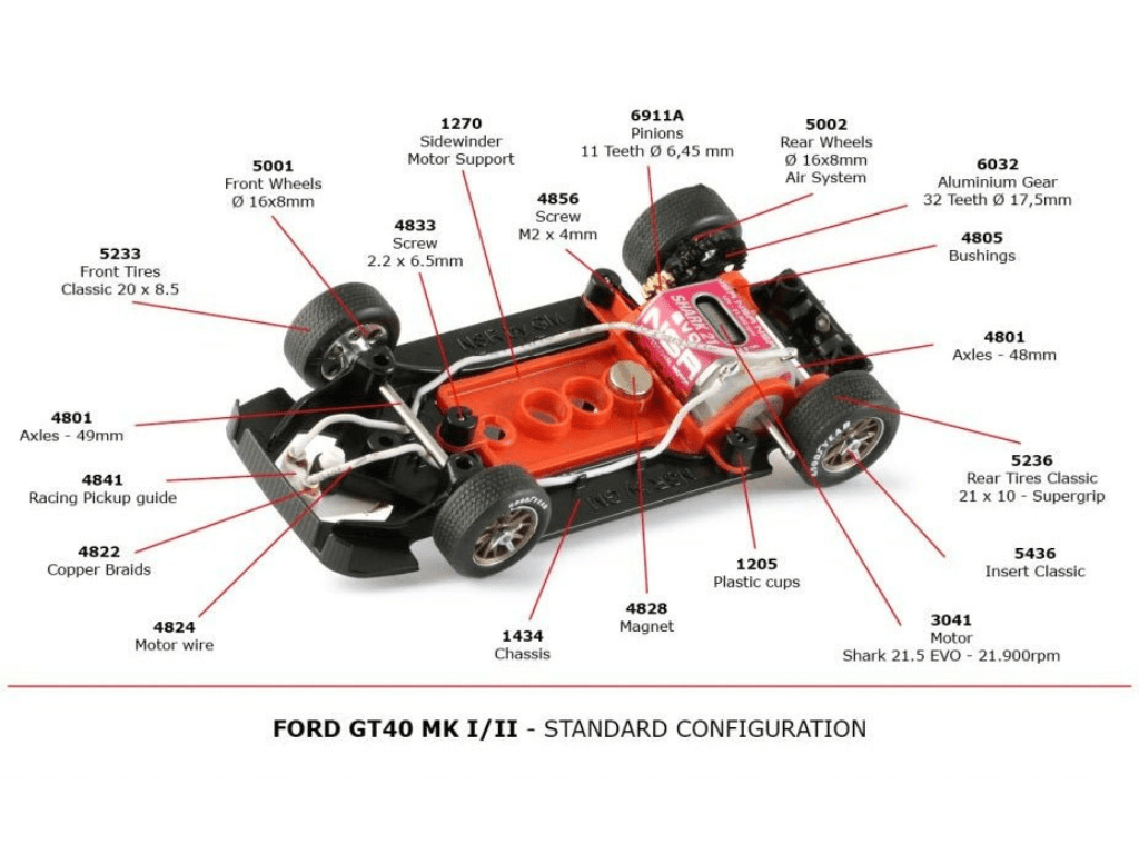 NSR | Ford GT40 Mk I | 59 Essex Wire | 0603SW | 1/32 Slot Car