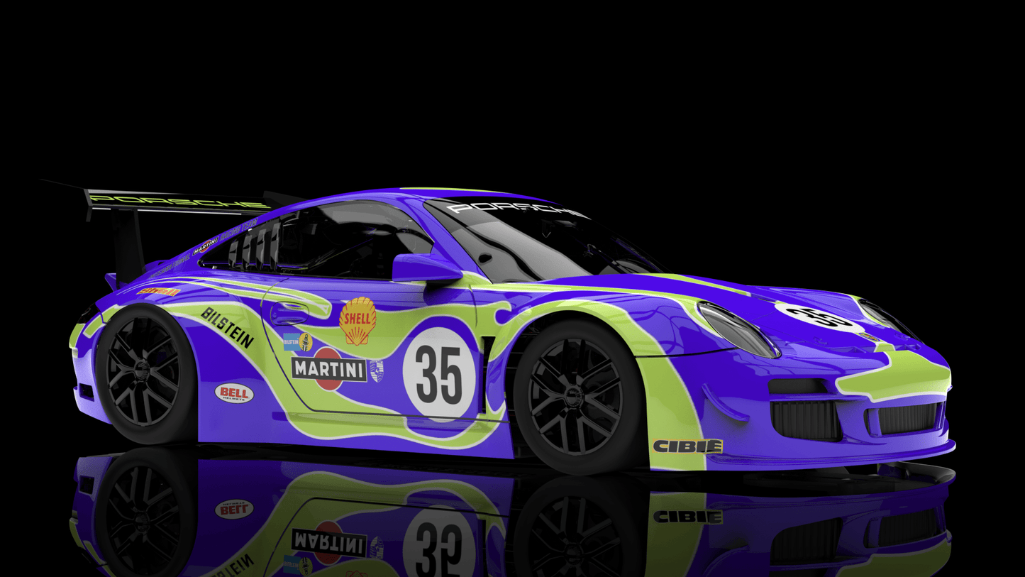 NSR | Porsche 911 GT3 R (997) | 35 Purple Hippie | 0636AW | 1/32 Slot Car