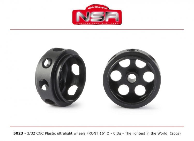 NSR | Wheels - Plastic x2 Pack - Ultralight 0.3g - 16 x 8mm | 5023