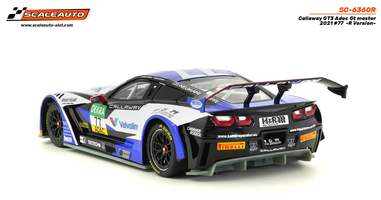 Scaleauto | Callaway Corvette C7 GT3 - R | 77 Valvoline | R Series | SC - 6360R | 1/32 Slot Car