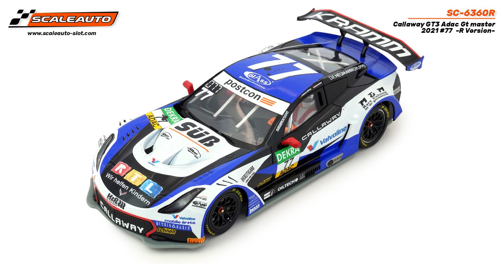 Scaleauto | Callaway Corvette C7 GT3 - R | 77 Valvoline | R Series | SC - 6360R | 1/32 Slot Car