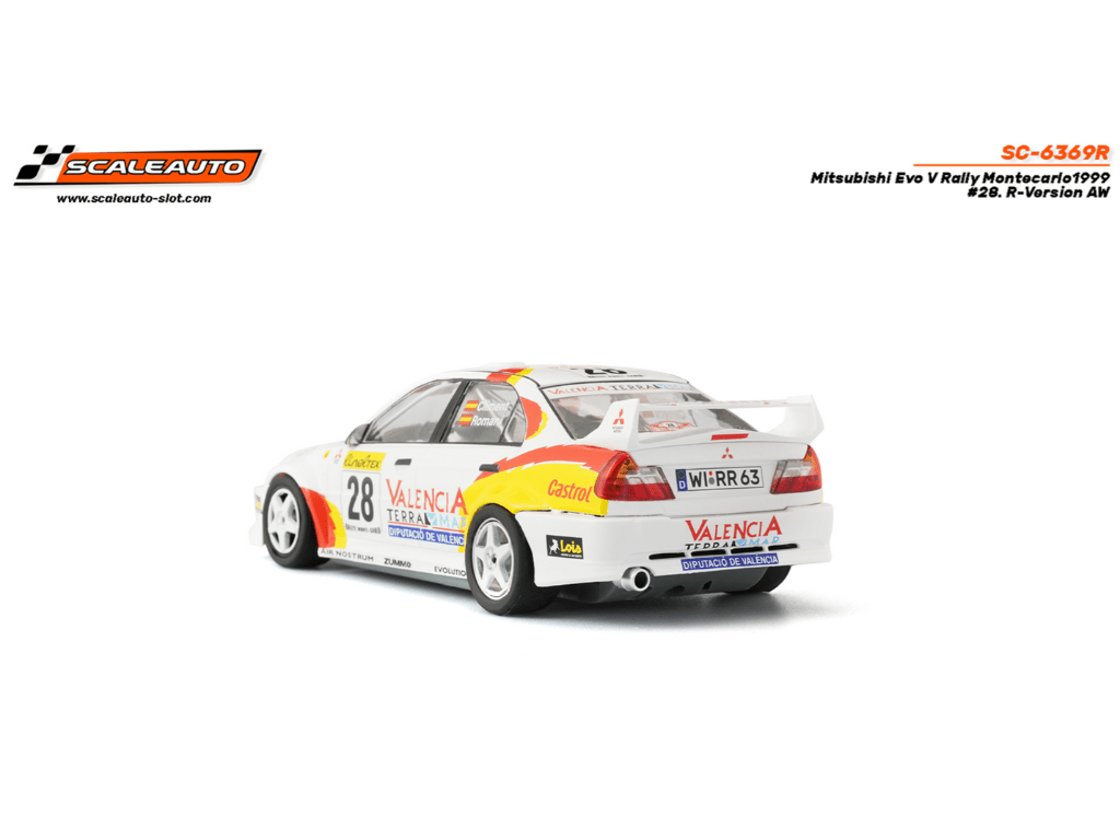 Scaleauto | Mitsubishi Lancer Evo V | 28 Valencia Terra - WRC 1999 | R 4WD Series | SC - 6369R
