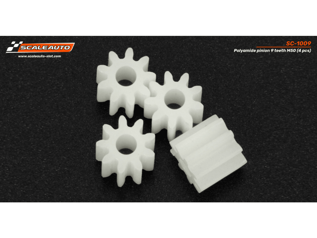 Scaleauto | Pinion Gear - M50 | Nylon | 9 Tooth | SC-1009 | 1/32 Slot Car Parts