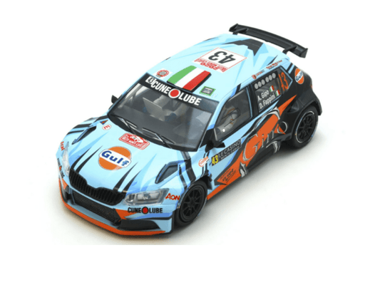 Scaleauto | Škoda Fabia Rally2 evo | 43 Gulf Gino | R 4WD Series | SC-6443R | 1/32 Scale Slot Car
