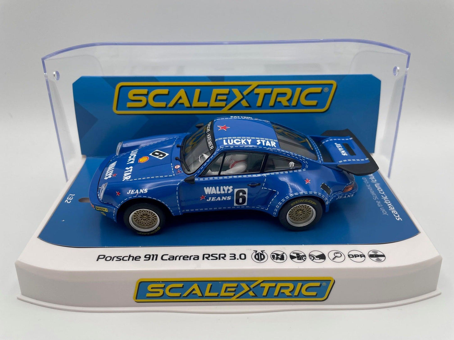 Scalextric - Porsche 911 Carrera RSR 3.0 - #6 Wallys Jeans - DRM 1970’s - C4398