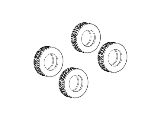 Scalextric | Tires - Rubber | Checker Taxicab (1977) | W12007* | 1/32 Slot Car Parts