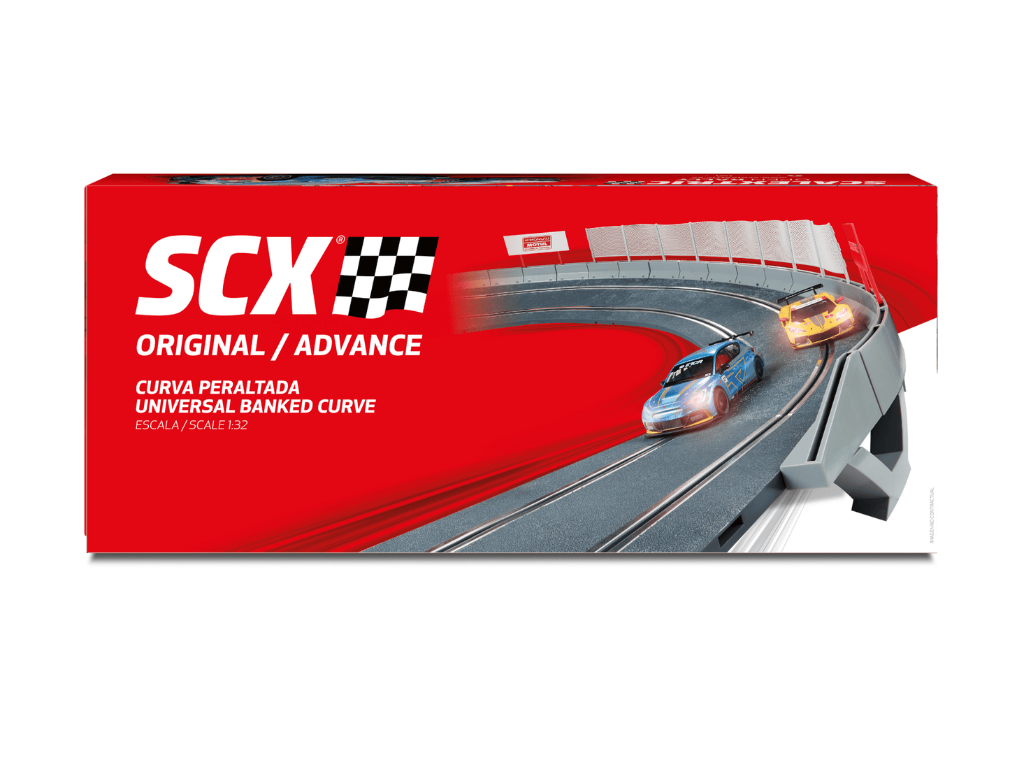 SCX 1:32 | Banked Curved Track - R2 / 45° | Includes Barriers & Fences | U10537