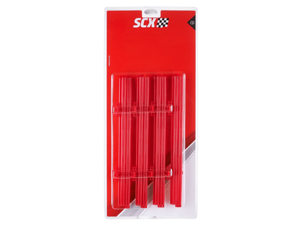 SCX 1:32 | Guard Rails - R2 / 45° Curved Track | x8 Pack | U10299