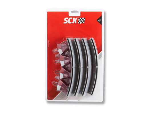 SCX 1:32 | Inside & Outside Shoulder w/ Barrier for Curved Track - R1 / 45° | x8 Pack | U10327