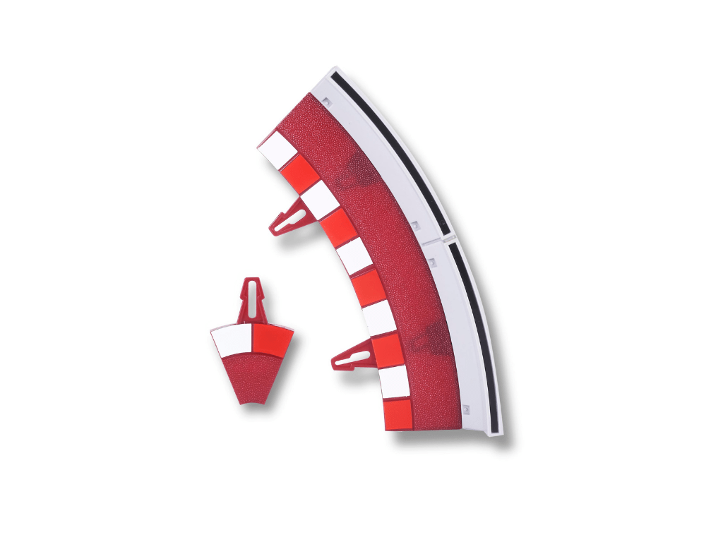 SCX 1:32 | Inside & Outside Shoulder w/ Barrier for Curved Track - R1 / 45° | x8 Pack | U10327