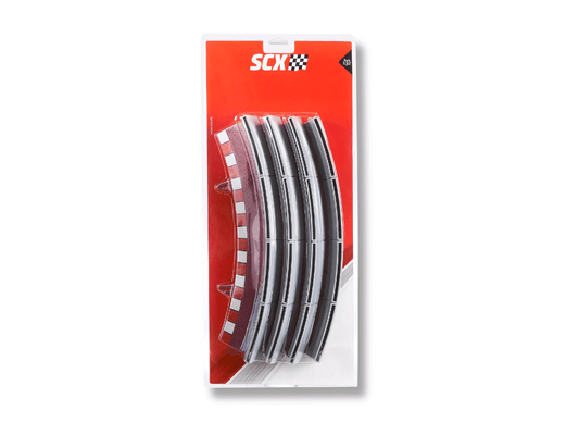 SCX 1:32 | Outside Shoulder w/ Barrier for Curved Track - R2 / 45° | x4 Pack | U10326