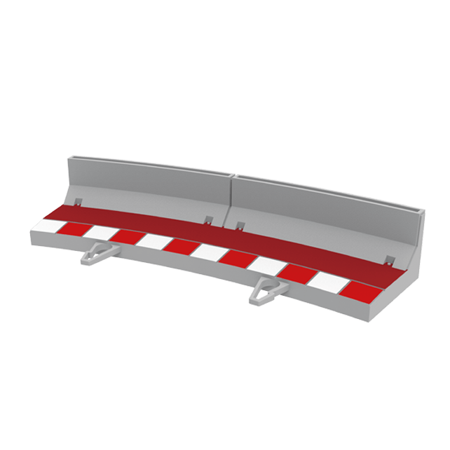 SCX 1:32 | Outside Shoulder w/ Barrier for Curved Track - R3 / 22.5° | x4 Pack | U10473
