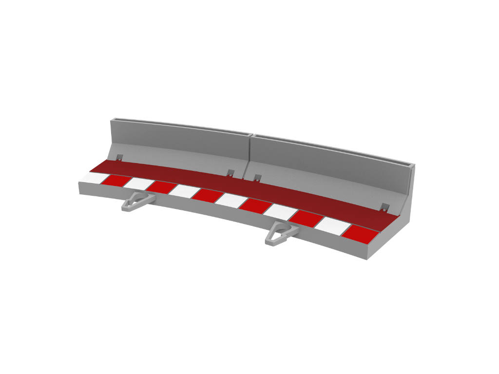 SCX 1:32 | Outside Shoulder w/ Barrier for Curved Track - R3 / 22.5° | x4 Pack | U10473