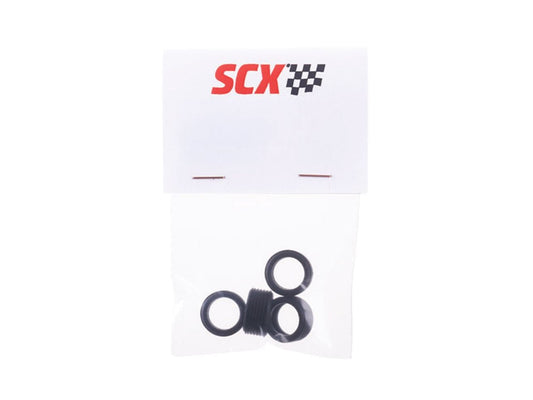 SCX 1:32 | Rubber Tires | 19x11.6mm - Ribbed | Tire Kit 10 | x4 Pack | U10497