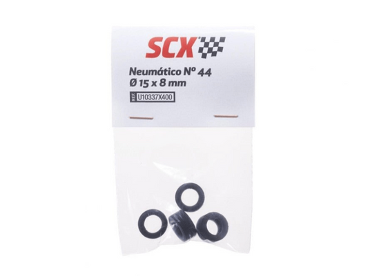 SCX 1:32 | Rubber Tires x4 Pack | 15x8mm | Tire Kit 44 | U10337