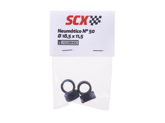 SCX 1:32 | Rubber Tires x4 Pack | 18.5x11.5mm | Tire Kit 50 | U10339