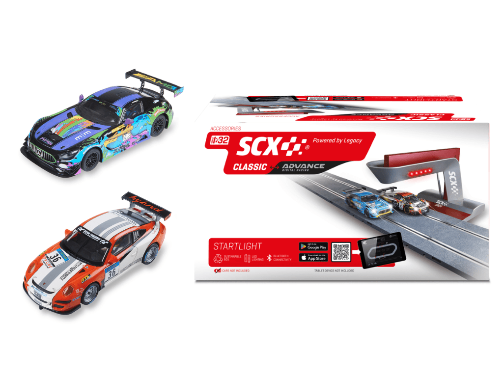 SCX Classic | Start Light & GT3 Race Car Set | Bundle 26 | 1/32 Slot Cars