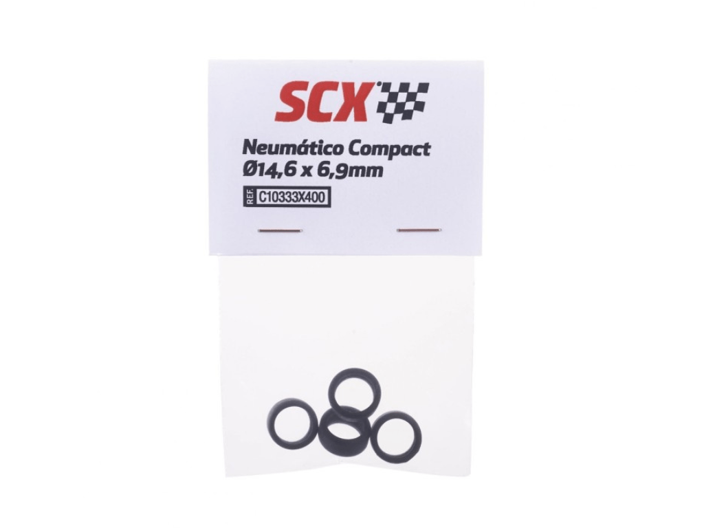 SCX Compact 1:43 | Rubber Tires x4 Pack | 14.6x6.9mm | C10333