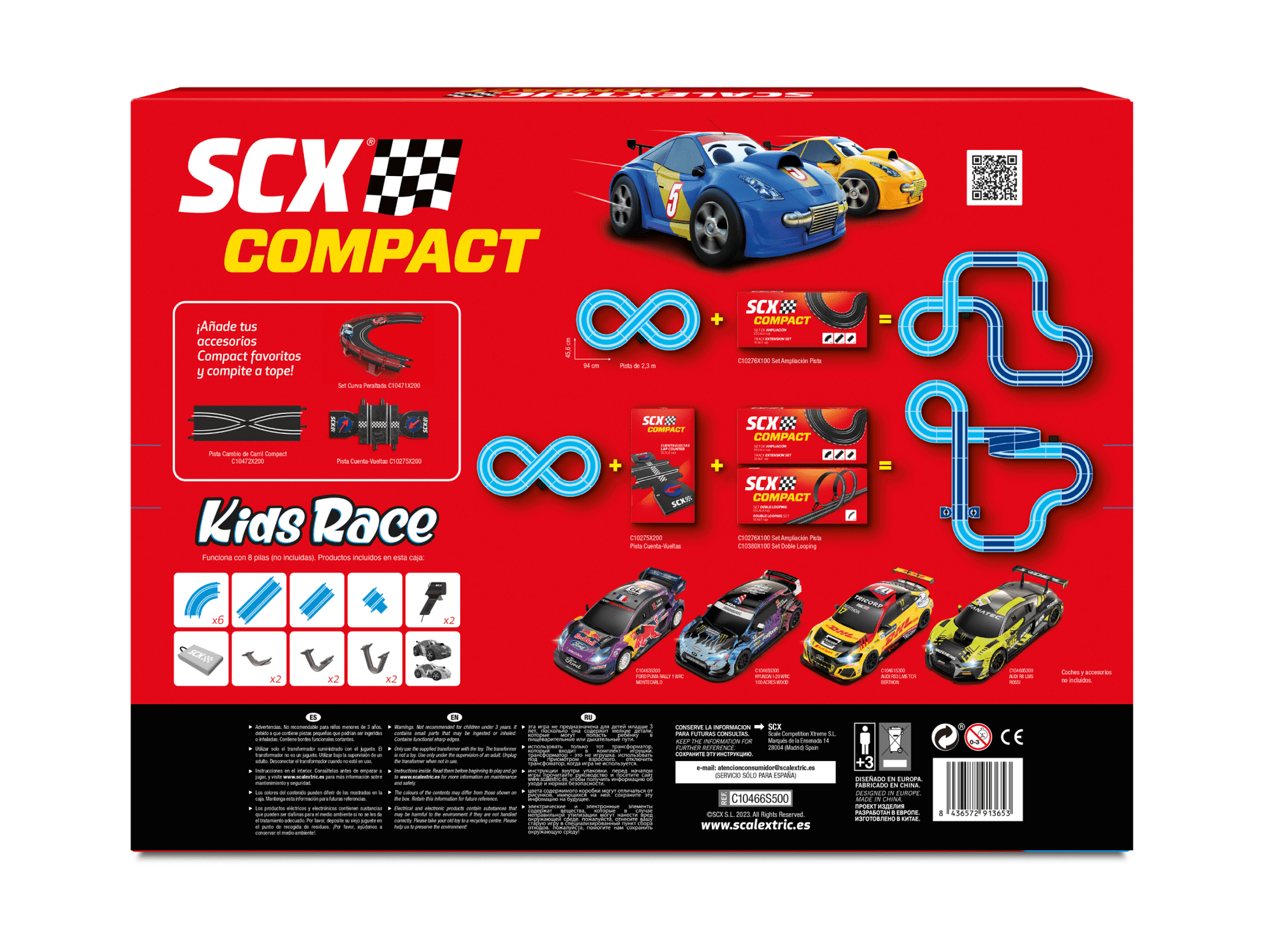 SCX Compact | Kids Race - Slot Car Racing Set | Battery Powered | C10466