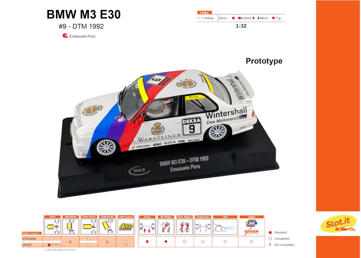 Slot.it | BMW M3 Sport Evolution E30 | 9 Warsteiner | CA65A | 1/32 Slot Car