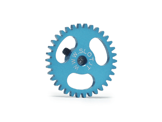 Slot.it | Ergal Sidewinder Spur Gear | 18mm Diameter | 34 Tooth | 3/32" / 2.38mm Axles | GS1834