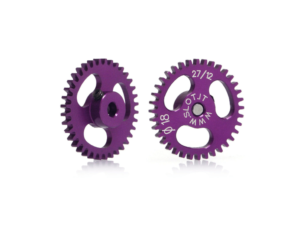 Slot.it | Ergal Sidewinder Spur Gear | 18mm Diameter | 36 Tooth | 3/32" / 2.38mm Axles | GS1836
