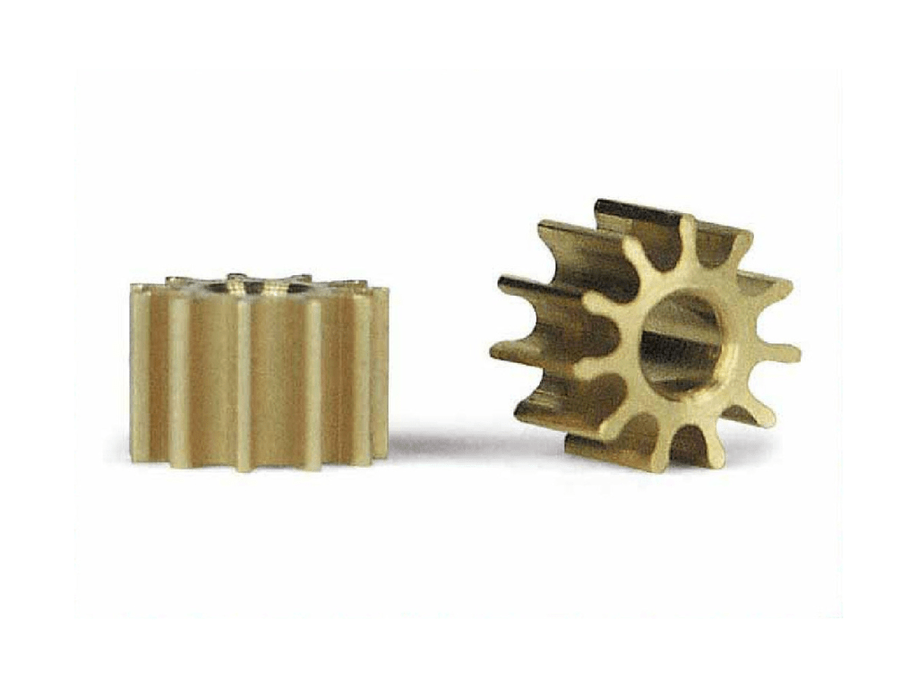 Slot.it | Inline Pinion Gear - Brass | 5.5mm Diameter | 11 Tooth | x2 Pack | PI11