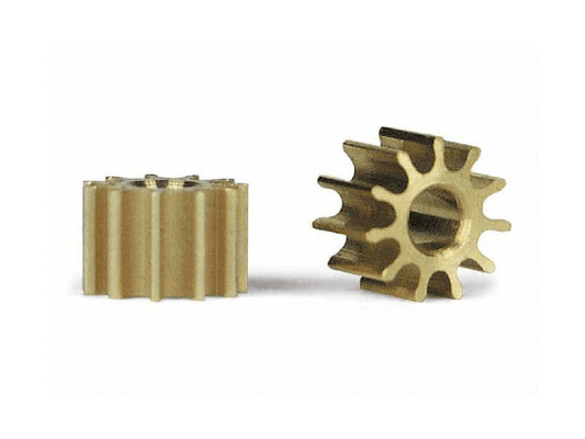 Slot.it | Inline Pinion Gear - Brass | 5.5mm Diameter | 11 Tooth | x2 Pack | PI11