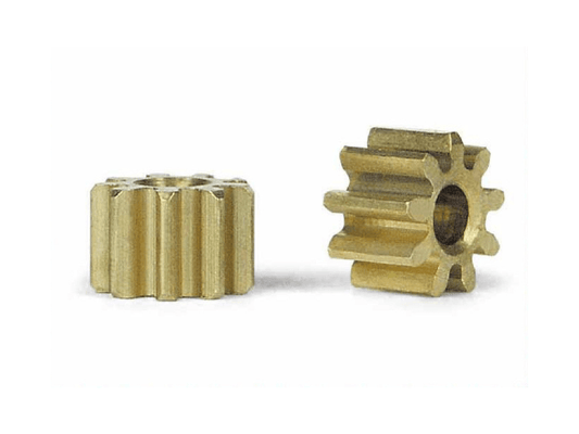 Slot.it | Inline Pinion Gear - Brass | 5.5mm Diameter | 9 Tooth | x2 Pack | PI09