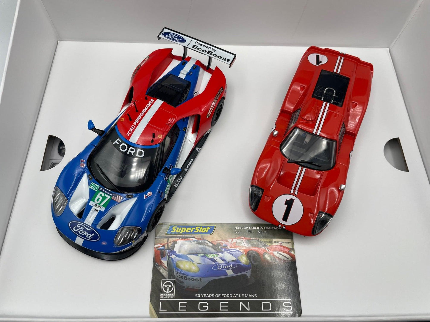 Superslot - 50 Years of Ford at Le Mans - Ford GT40 Mk. IV & Ford GT GTE - Le Mans 1967 & 2017 - Legends - H3893A - Amanda’s Hobbies